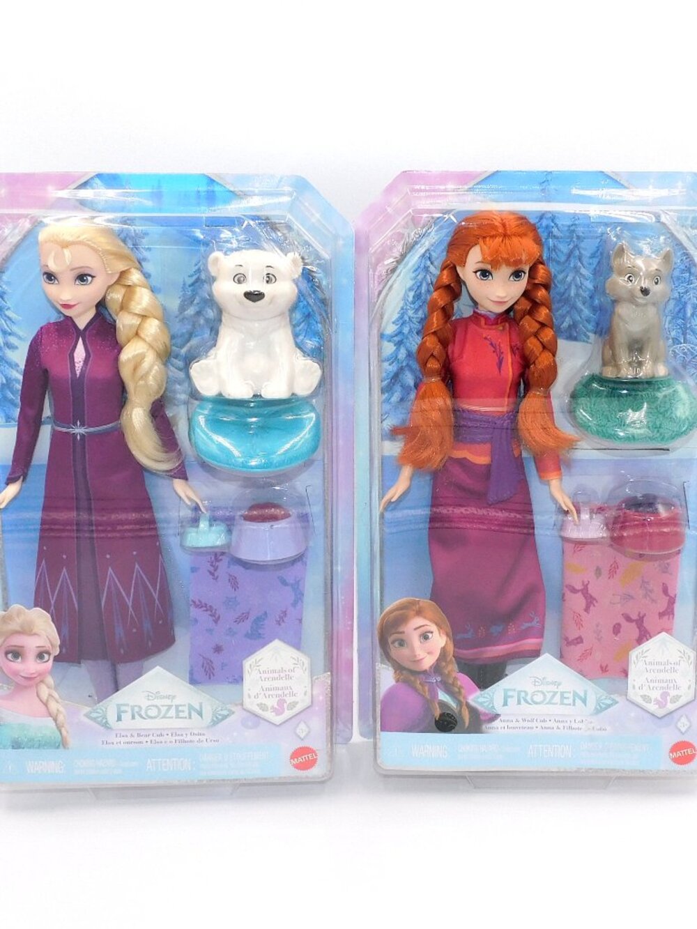 Disney Frozen Queen Elsa Anna Dolls & Pets Princess Polar Bear Wolf Cub NEW